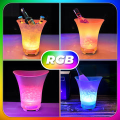 Seau à glace 7L porte-bouteilles RGB Bluetooth rechargeable.