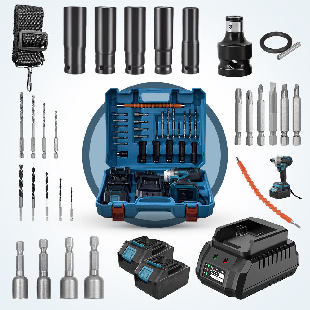 Perforateur visseuse 48V double batterie avec mallette et accessoires