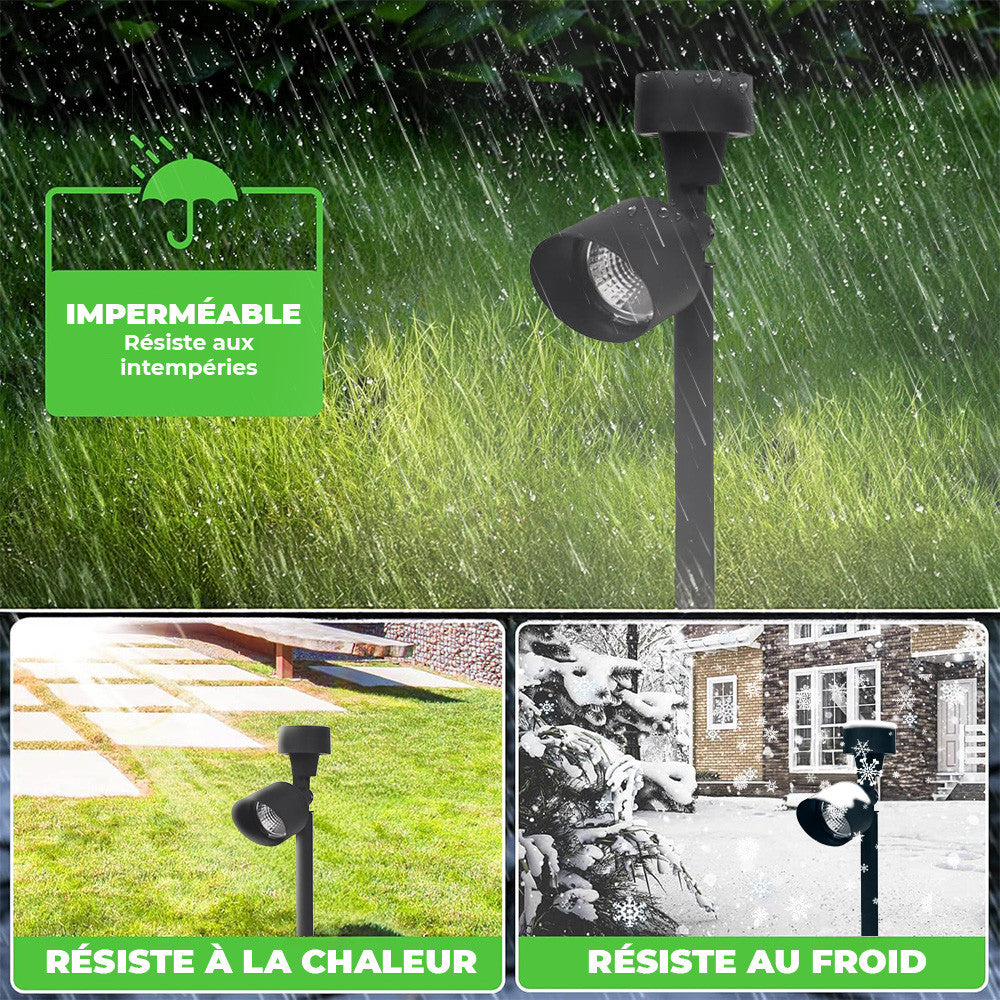 6 pcs Lampe solaire rechargeable 37 cm pour extérieur avec piquet pour jardin