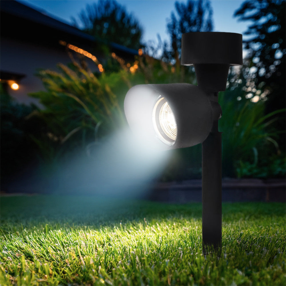 2 pcs Lampe solaire rechargeable 37 cm pour extérieur avec piquet pour jardin