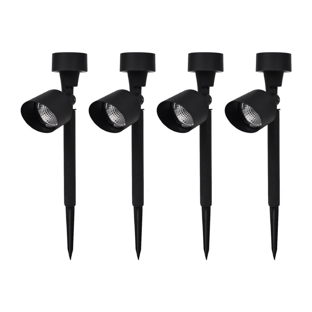 4 pcs Lampe solaire rechargeable 37 cm pour extérieur avec piquet pour jardin
