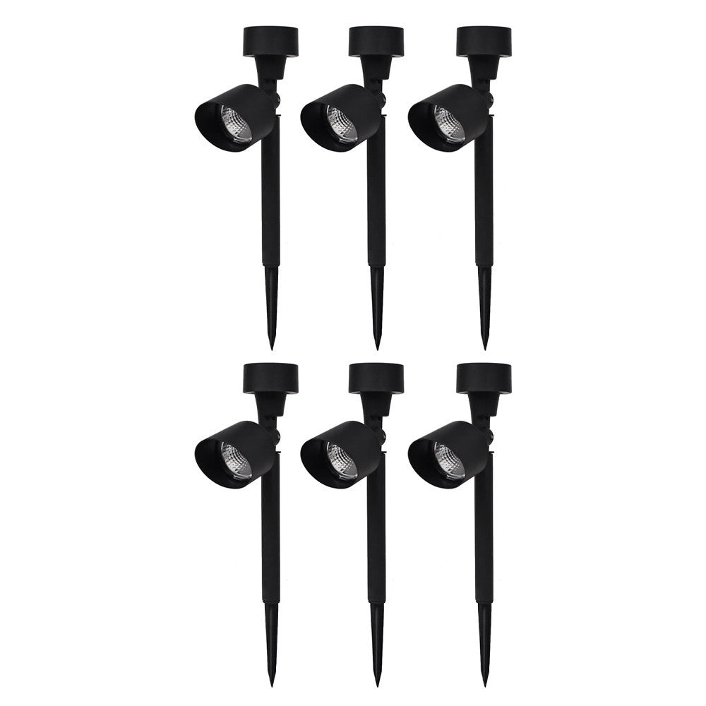 6 pcs Lampe solaire rechargeable 37 cm pour extérieur avec piquet pour jardin