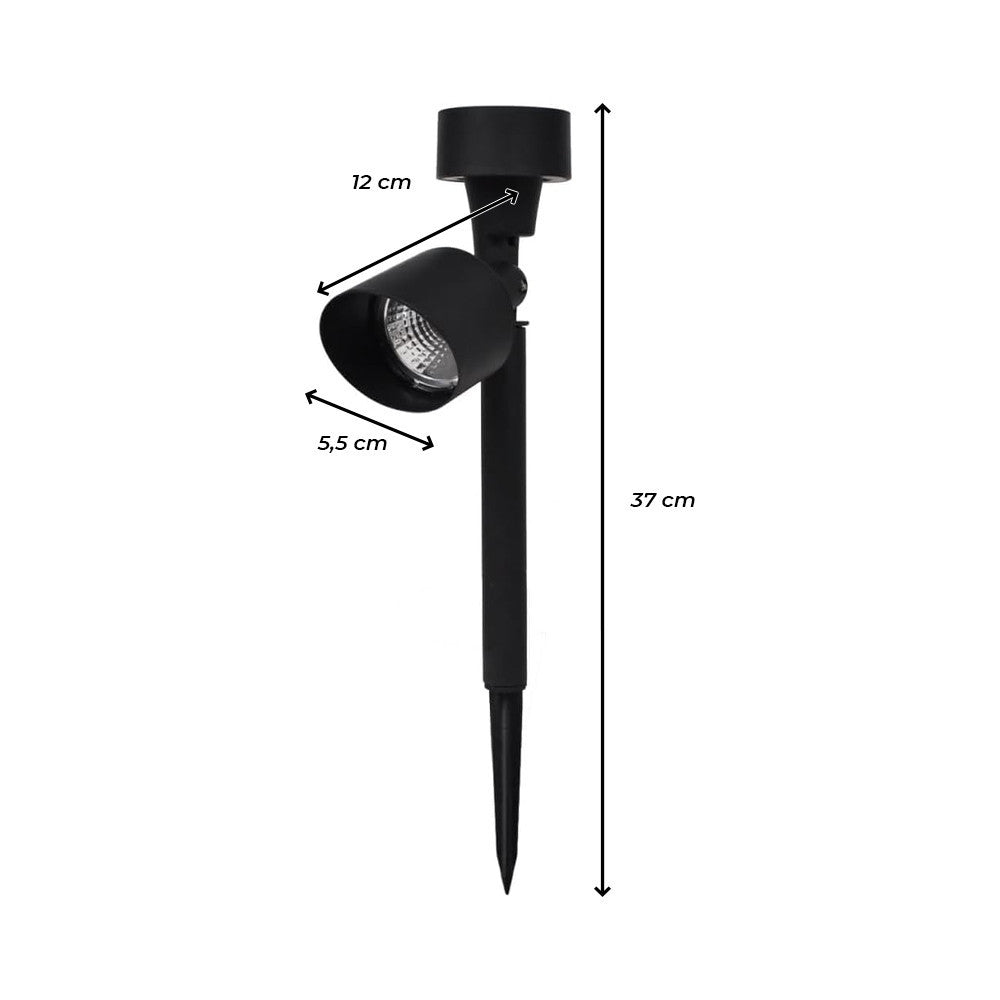 6 pcs Lampe solaire rechargeable 37 cm pour extérieur avec piquet pour jardin