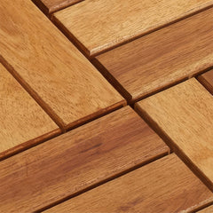 Pack 6 carreaux en bois d'acacia effet bois revêtement extérieur 30x30x2.5 cm