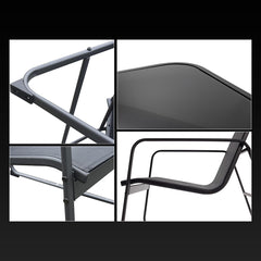 Salon de jardin ZANZIBAR noir 4 pièces canapé 2 fauteuils table basse