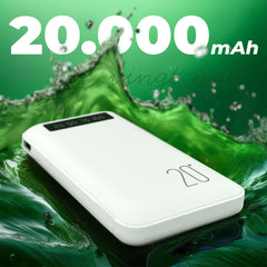 Power Bank 20000mAh Chargeur Rapide Portable avec 4 Câbles USB Inclus