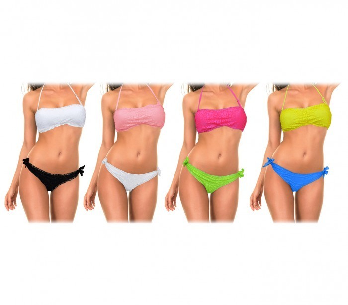KL616 Maillot bikini mod. Nash bandeau avec dentelle romantique by MWS AHEAD