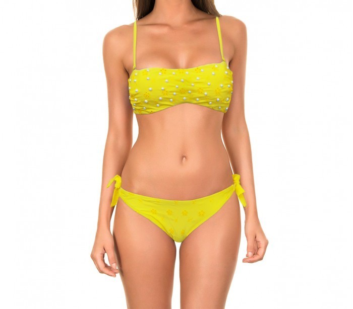 16308 Maillot bikini bandeau mod. Flawless avec des perles by MWS AHEAD