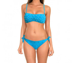 16308 Maillot bikini bandeau mod. Flawless avec des perles by MWS AHEAD