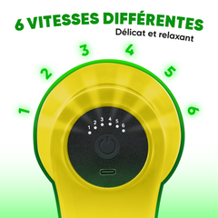 Masseur Corporel Électrique Rechargeable avec 4 Têtes et Vibration Réglable