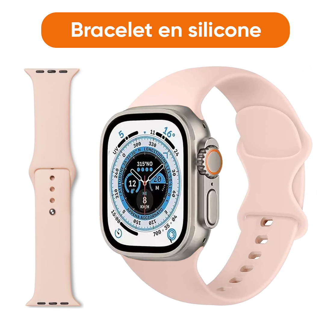 Smartwatch Ultra 49mm, 7 cinturini, notifiche, chiamate e app per iOS e Android