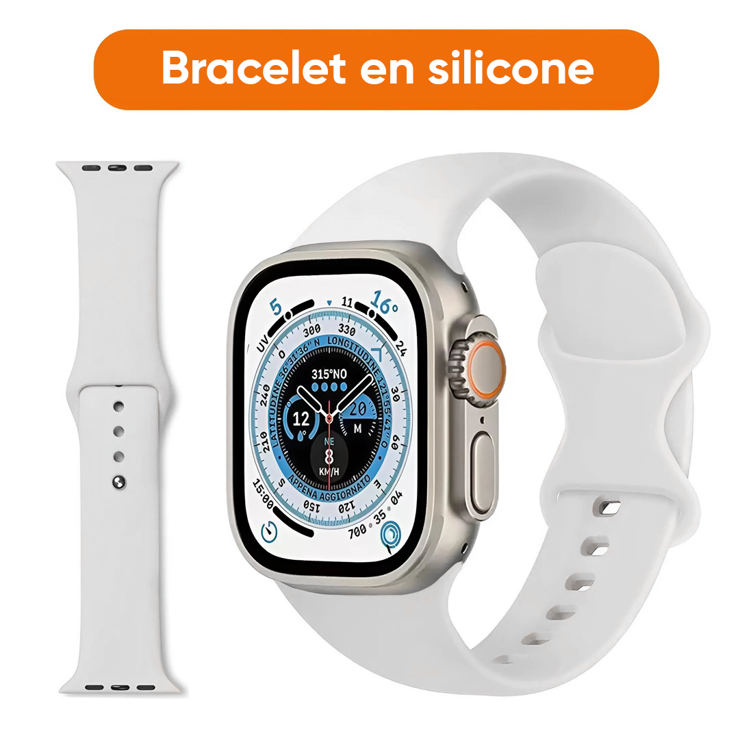 Smartwatch Ultra 49mm, 7 cinturini, notifiche, chiamate e app per iOS e Android