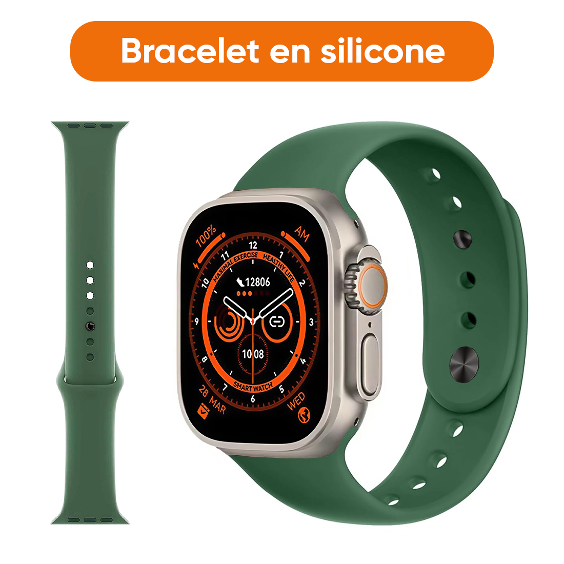 Smartwatch Ultra 49mm, 7 cinturini, notifiche, chiamate e app per iOS e Android