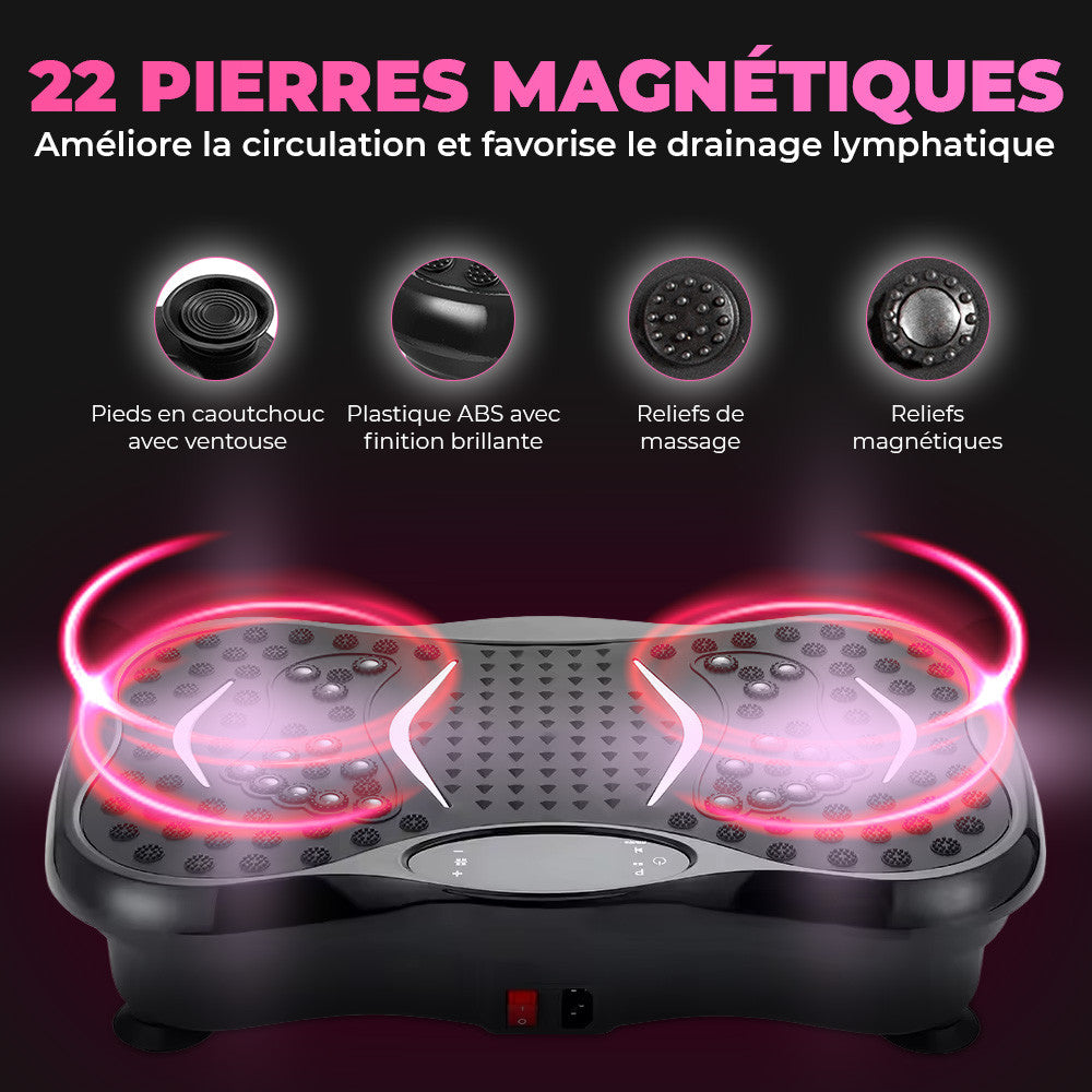Plateforme Vibrante Électrique Fitness Bluetooth avec Élastiques