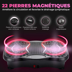 Plateforme Vibrante Électrique Fitness Bluetooth avec Élastiques