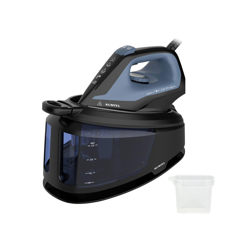 Fer à repasser vapeur 2400W, chaudière 1.5L, plaque céramique.