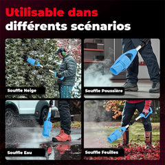 Souffleur sans fil à batterie 24V pliable, portable pour jardin et feuilles.
