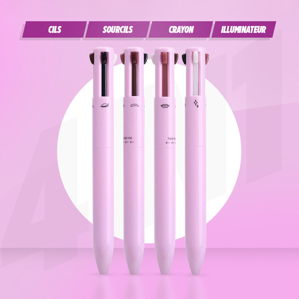 Crayon de maquillage 4-en-1 lèvres, yeux, sourcils et eyeliner