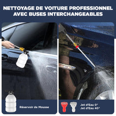 Kit nettoyeur haute pression/souffleur 48V, 1050W, sans fil, avec 2 batteries.
