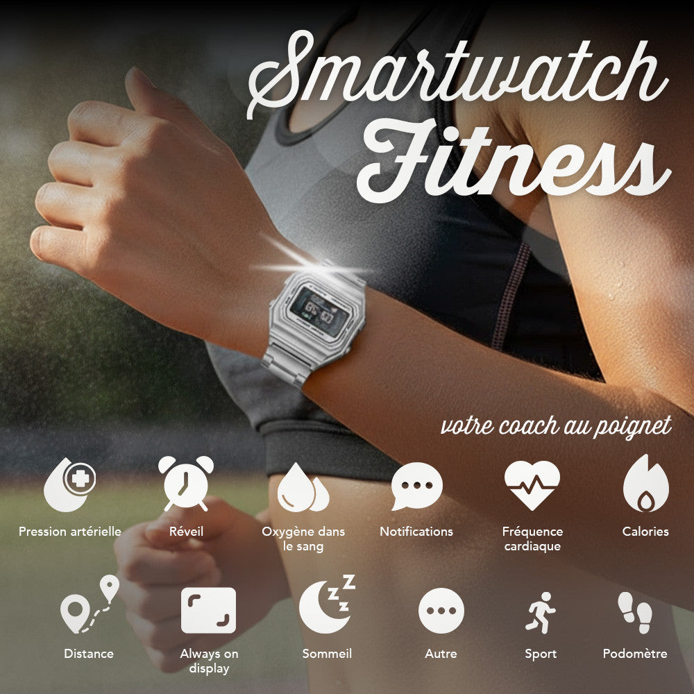 Smartwatch I6 IP68, écran 2,4 cm, GPS, podomètre, suivi du sommeil
