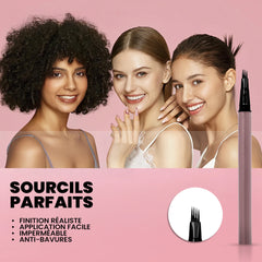 2X Crayon Sourcils et Barbe Microblading Waterproof – Stylo à Effet Naturel