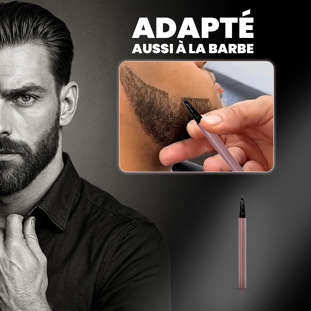 2X Crayon Sourcils et Barbe Microblading Waterproof – Stylo à Effet Naturel