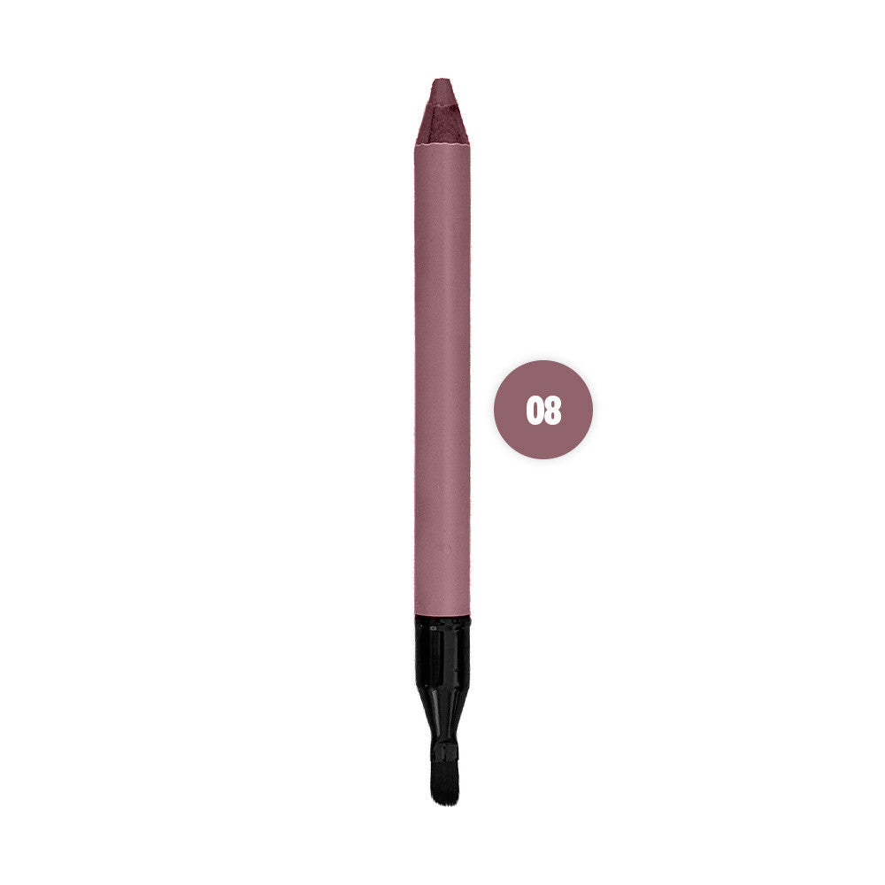 Crayon à lèvres mat waterproof avec pinceau plat pour estomper