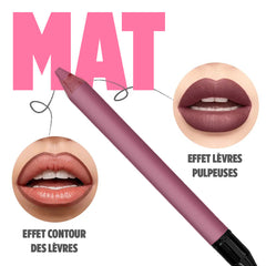 Crayon à lèvres mat waterproof avec pinceau plat pour estomper