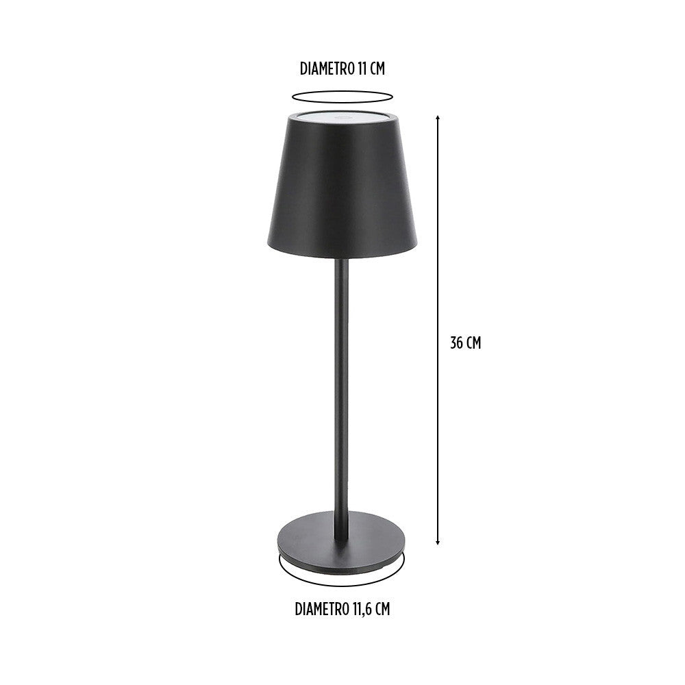 Lampe LED de table 36 cm rechargeable Touch 2W Lumière réglable 3000K-6000K USB