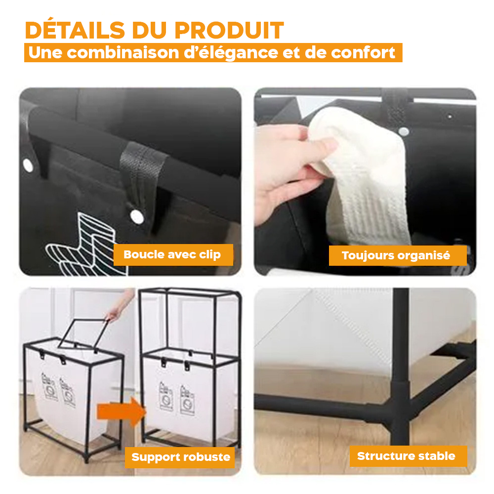 Panier à linge pliable et gain de place