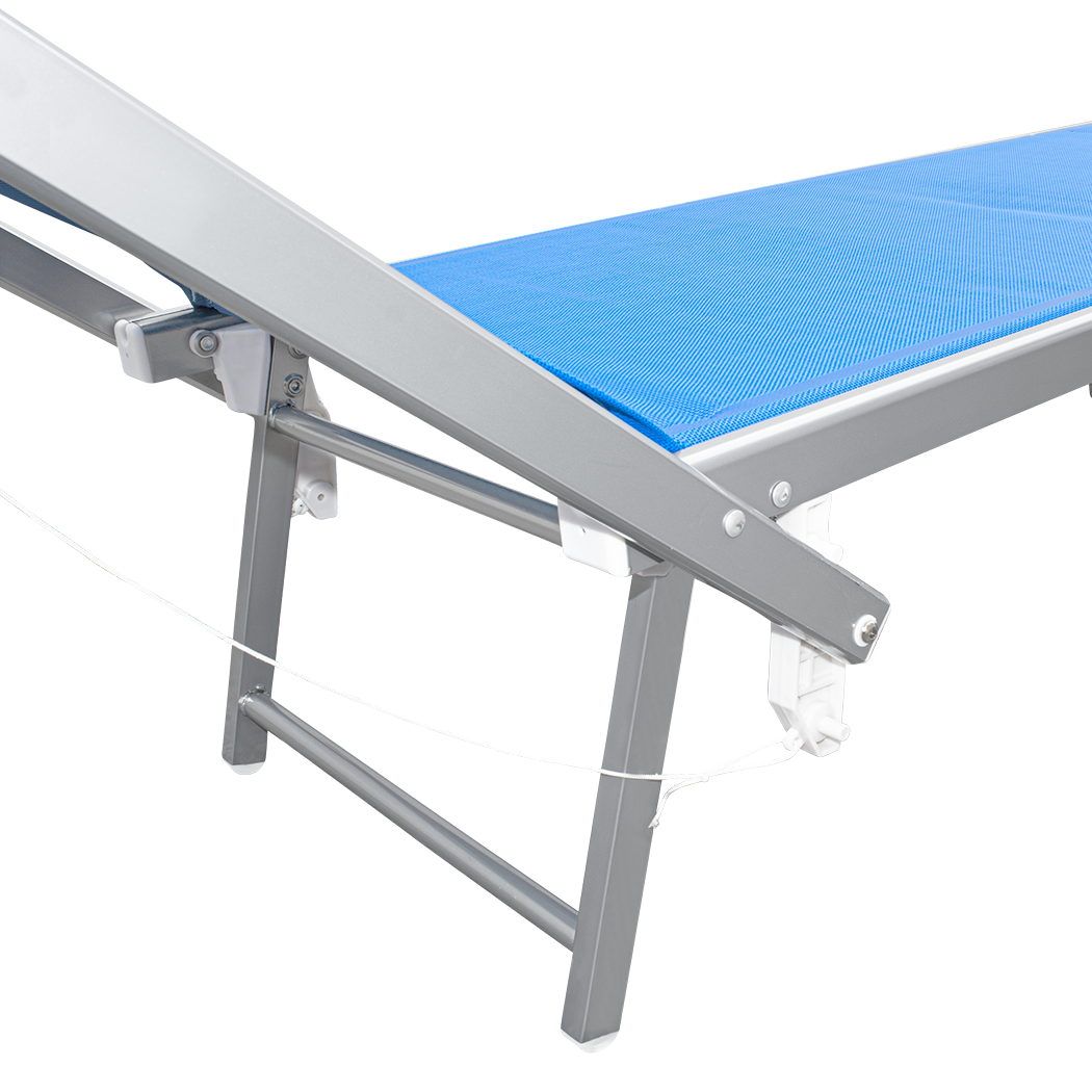 Lit de soleil LUXURIOUS avec parasol en aluminium, dossier inclinable 180x60x40