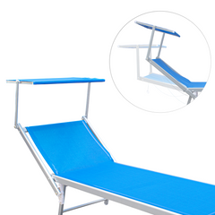 Lit de soleil LUXURIOUS avec parasol en aluminium, dossier inclinable 180x60x40