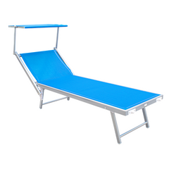 Lit de soleil LUXURIOUS avec parasol en aluminium, dossier inclinable 180x60x40