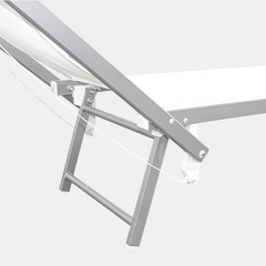 Lit de soleil LUXURIOUS avec parasol en aluminium, dossier inclinable 180x60x40