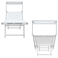 Lit de soleil LUXURIOUS avec parasol en aluminium, dossier inclinable 180x60x40