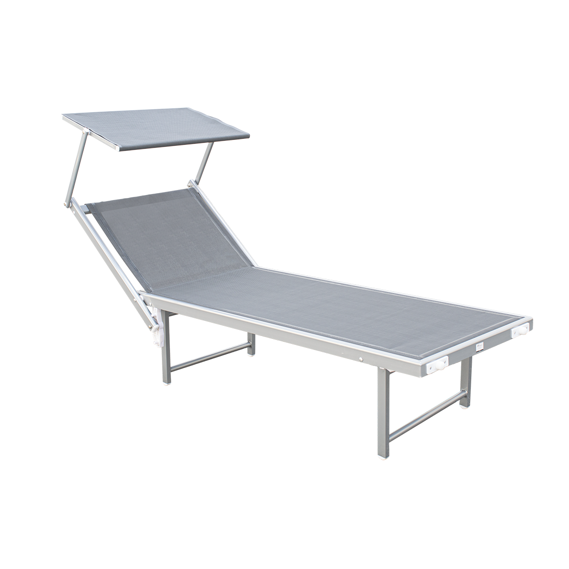 Lit de soleil LUXURIOUS avec parasol en aluminium, dossier inclinable 180x60x40