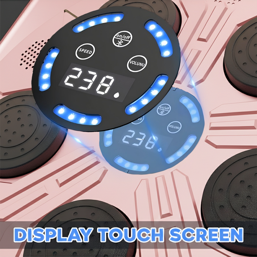 Machine à boxe musicale murale réglable avec lumières RGB et gants inclus