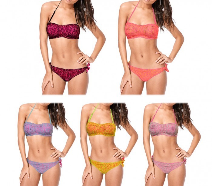 KL620 Maillot bikini bandeau mod. Eterea avec de la dentelle by MWS AHEAD