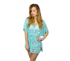 A01 robe à franges pour la plage Mod.Elodie (effet floral)