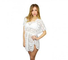 A01 robe à franges pour la plage Mod.Elodie (effet floral)
