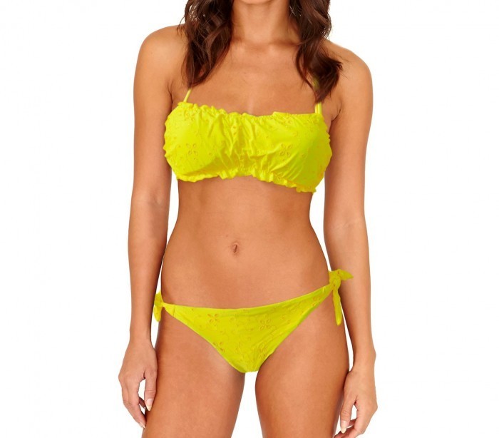 KL281 Maillot de bain bikini bandeau mod. Flavor motif floral par MWS AHEAD