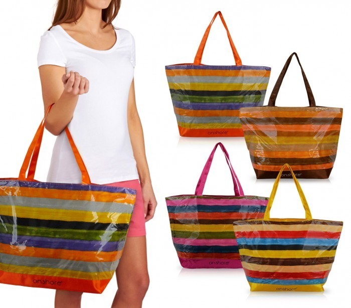 58227- Sac de plage modèle Onshore Amira - Rayures - complètement étanche