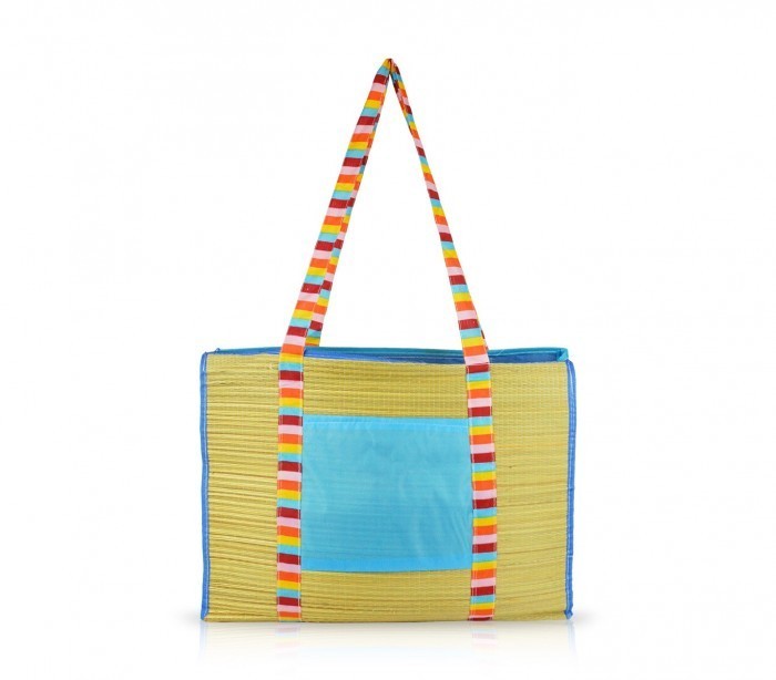65147 - Sac de plage paille et tissu - modèle Aisha Bio - Onshore