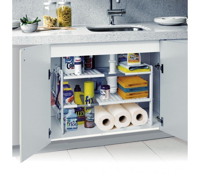 Organisateur modulaire 2 étagères pour intérieur d'armoires et de meubles