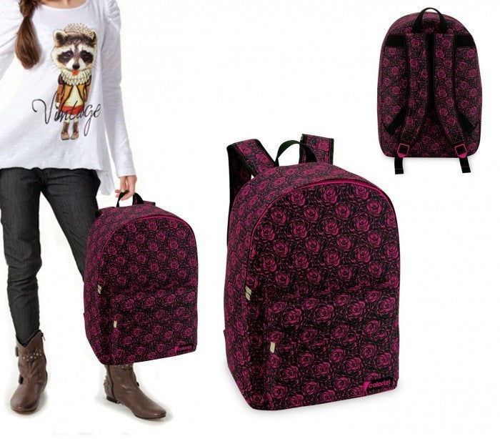 CR612RS - Sac à dos - mod.DARK ROSE avec détail frontal (43x33x13)