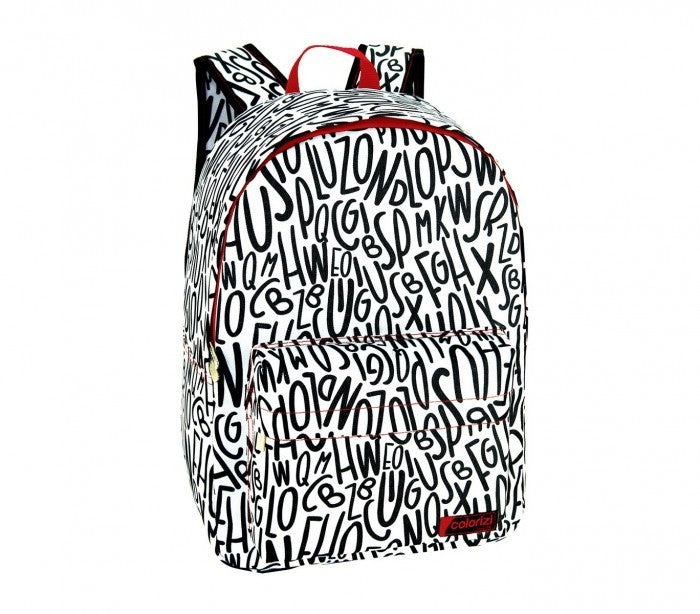 CR612LT - Sac à dos - mod.LETTRE NOIR ET BLANC avec détail frontal (43x33x13)
