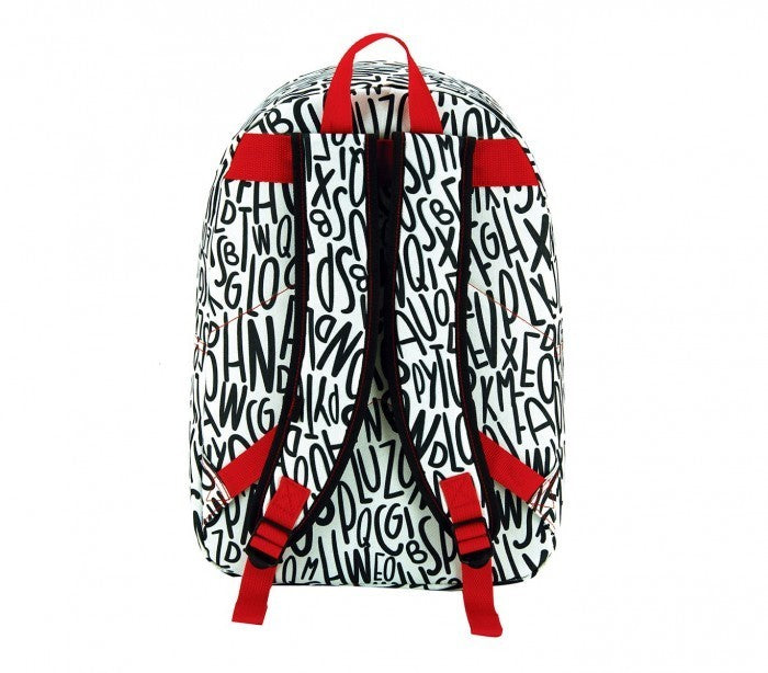 CR612LT - Sac à dos - mod.LETTRE NOIR ET BLANC avec détail frontal (43x33x13)