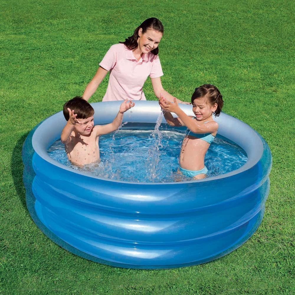 51041 Piscines gonflable 3 anneaux - 150 x 53 cm - bleu métallique