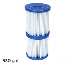 58094 Kit de 2 filtres de rechange pour piscine Bestway 2006/3028 LT/H 530 gal