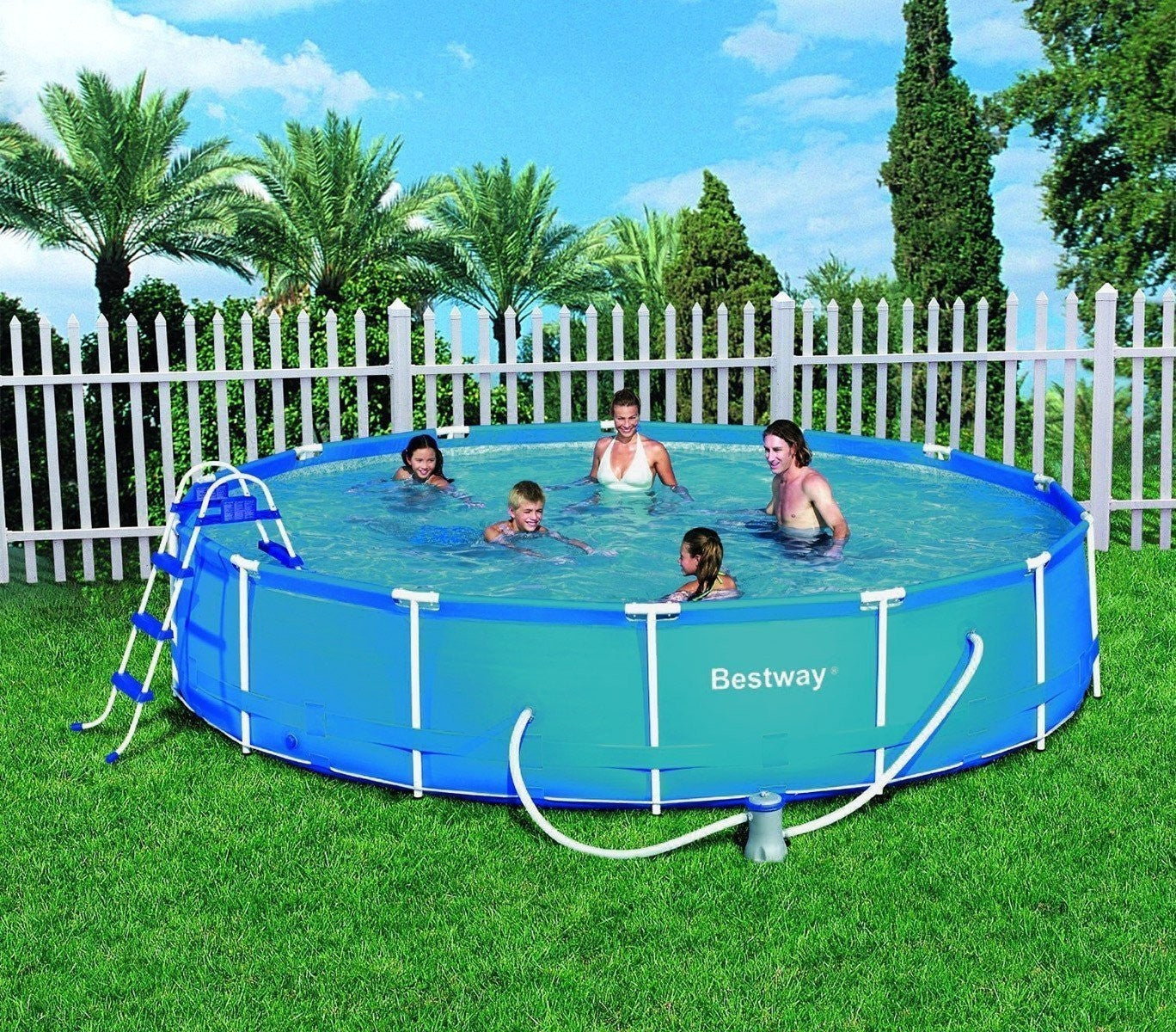 56066- Piscine structurée ronde - Bestway - 457 x 91 cm avec kit de nettoyage 